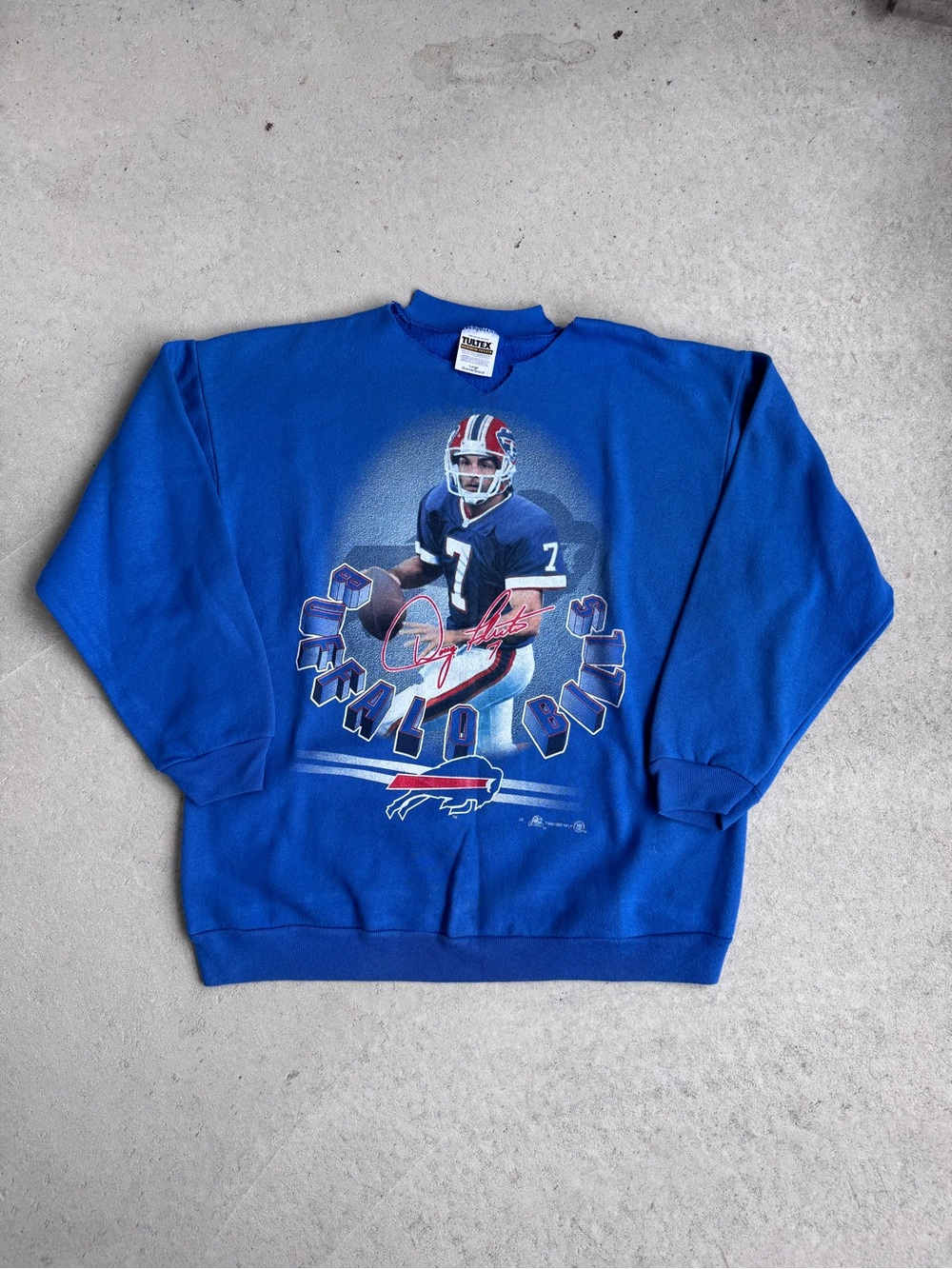 1999s Vintage Tultex Blue Buffalo Bills Graphic Crewneck Sweatshirt